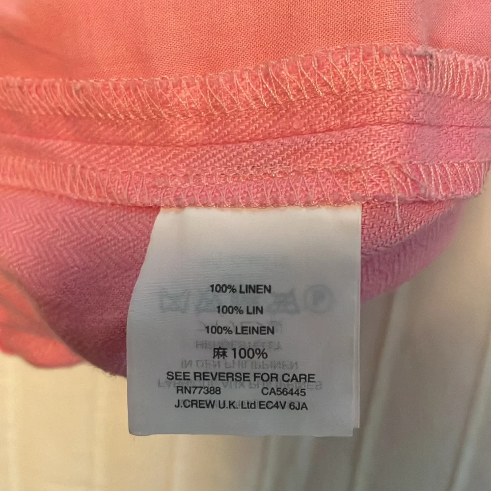 J Crew pink linen elastic waist pull on shorts - Picture 6 of 9